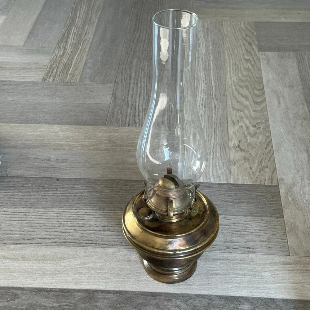 Vintage Adams & Westlake‎ Company Brass Kerosene Oil Lamp Chicago Decor